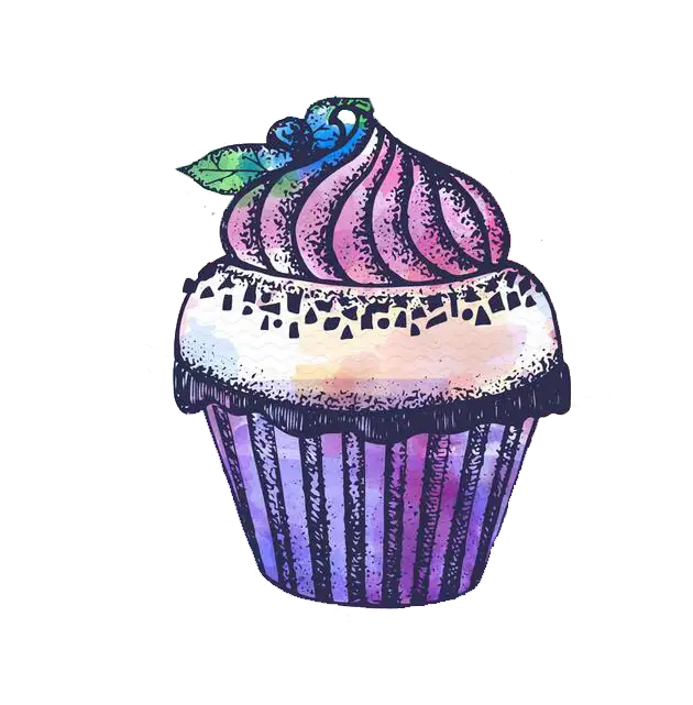 Colorful Cupcake with Blueberry