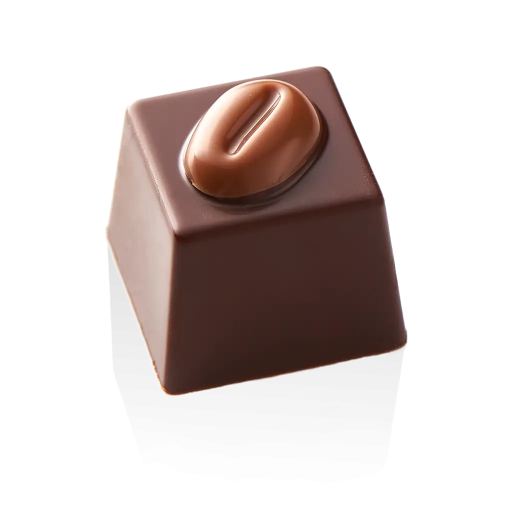 Square Chocolate with Coffee Bean