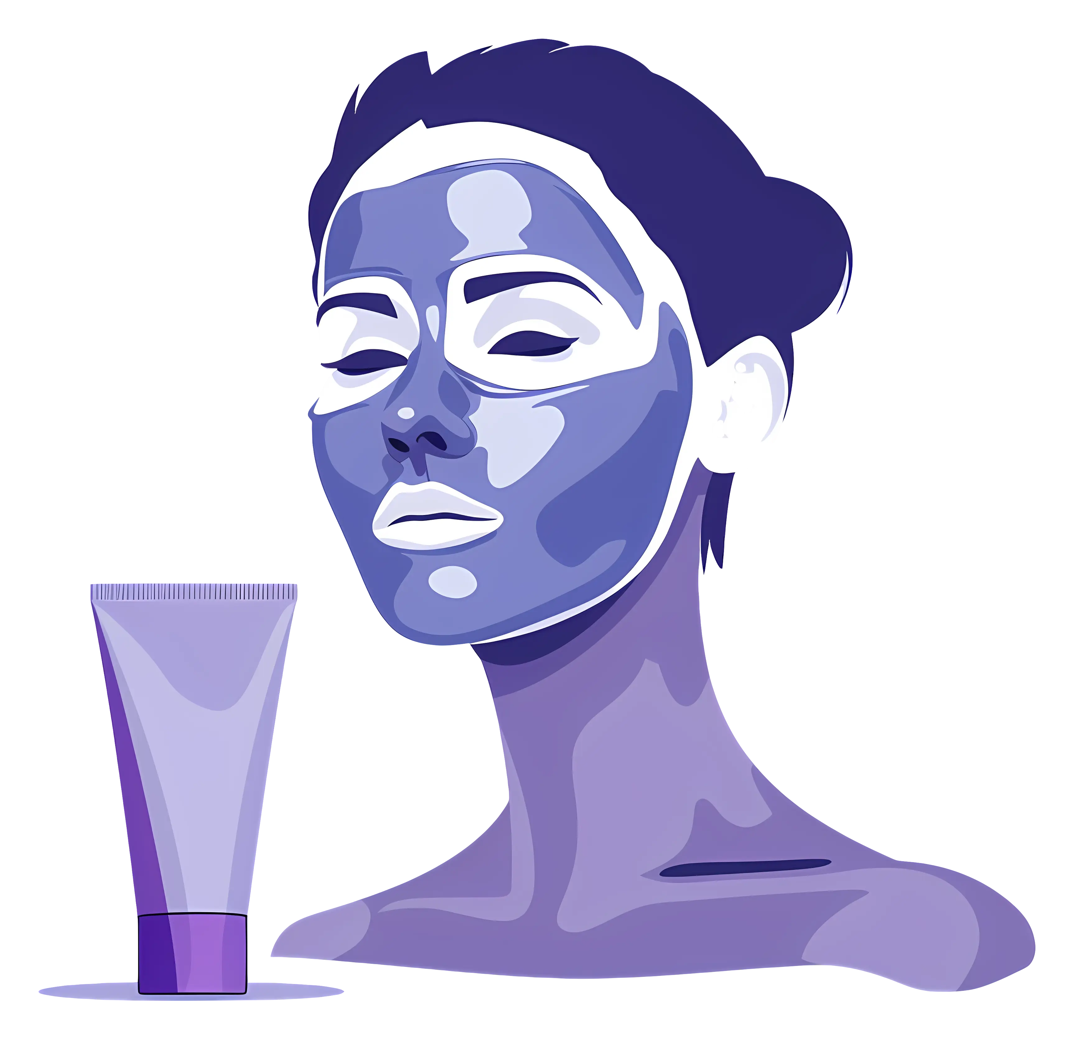 Illustration of Face Mask in Skincare Routine