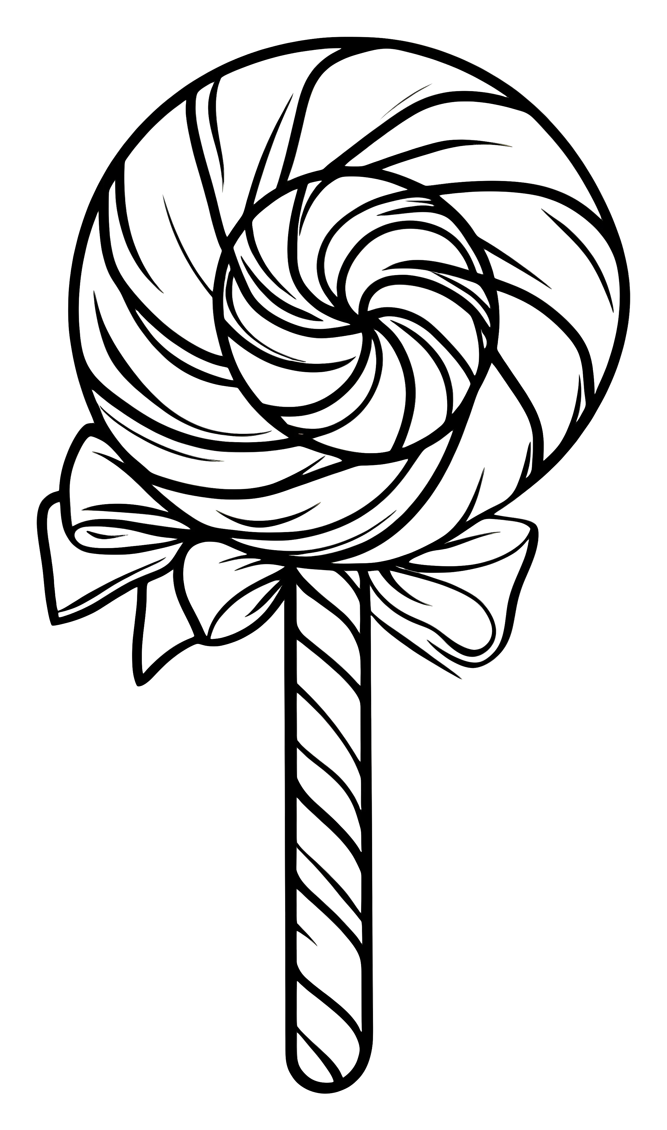Black and White Lollipop Candy Illustration