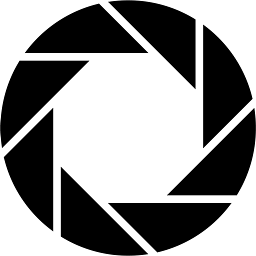 Camera Shutter Icon with Geometric Design