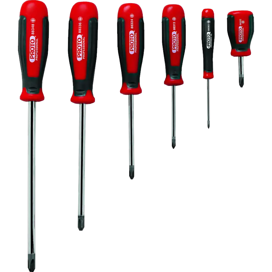 Set of Red and Black Screwdrivers