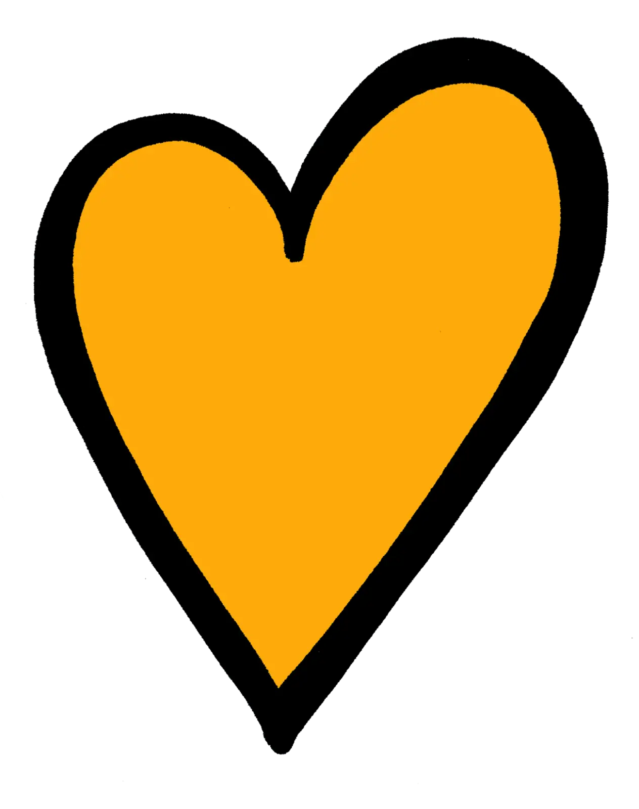 Orange Heart Symbol Illustration