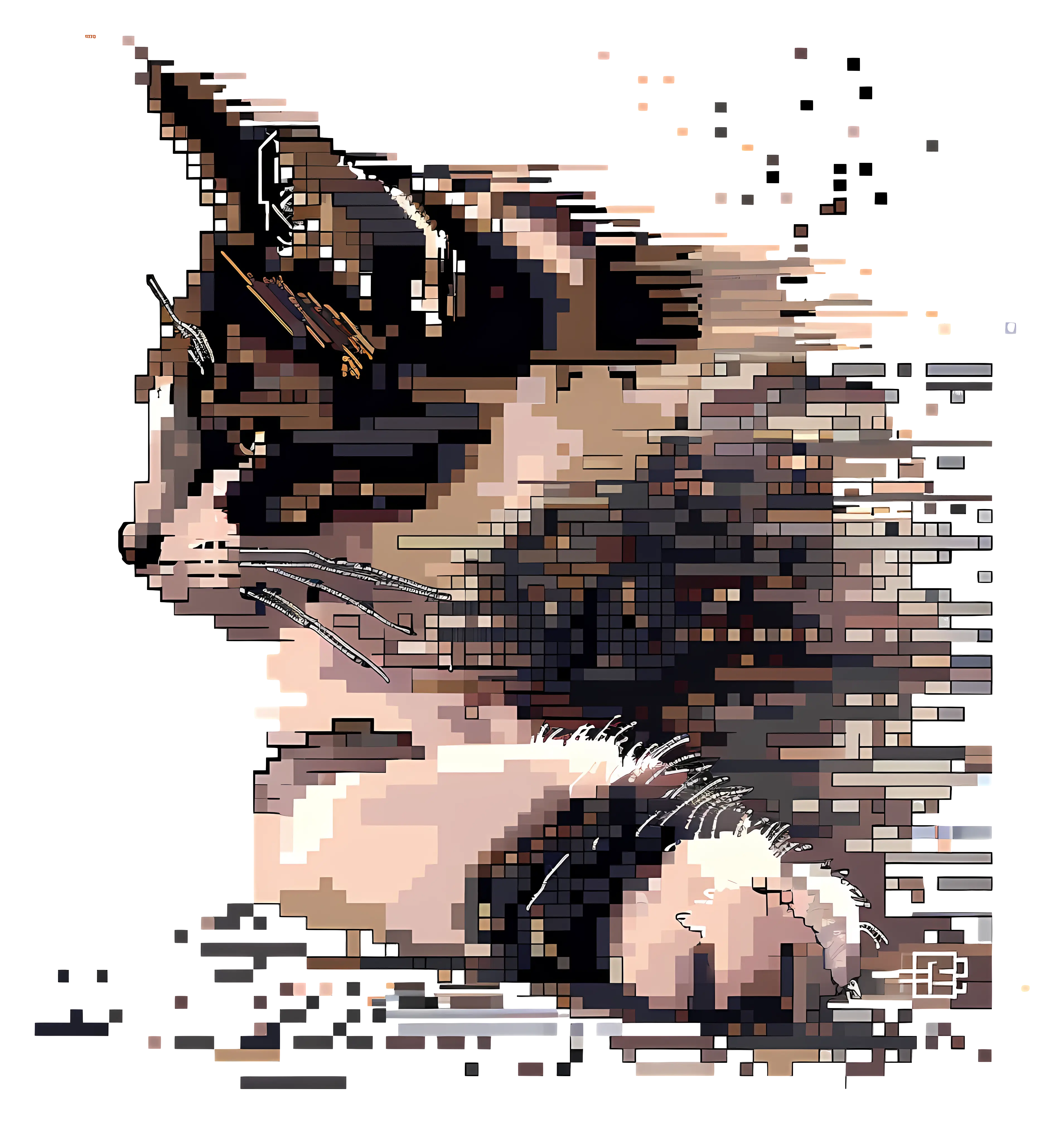 Pixelated Cat Digital Art