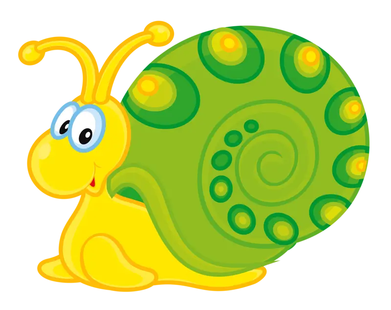 Cute Yellow and Green Snail
