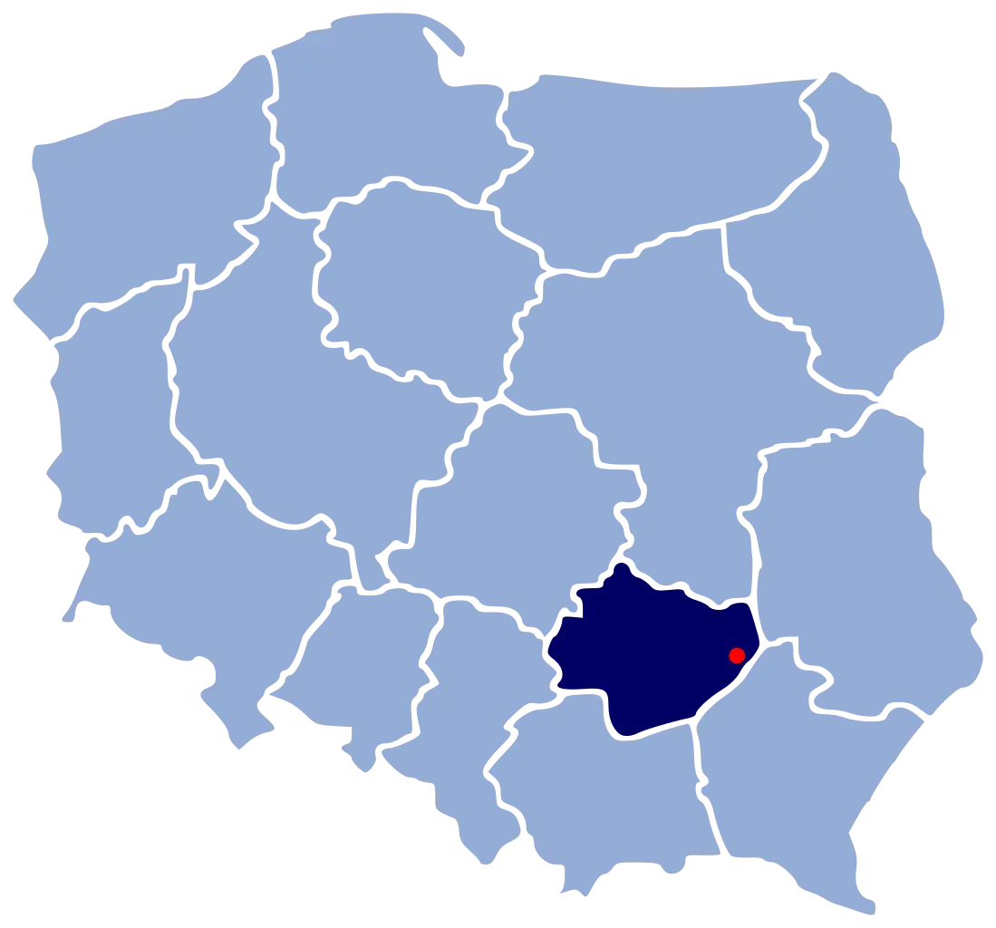 Map of Poland Highlighting a Region