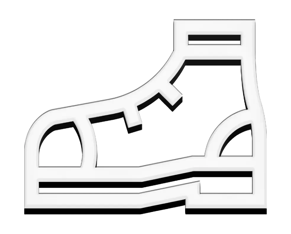 Black and White Shoe Outline Vector