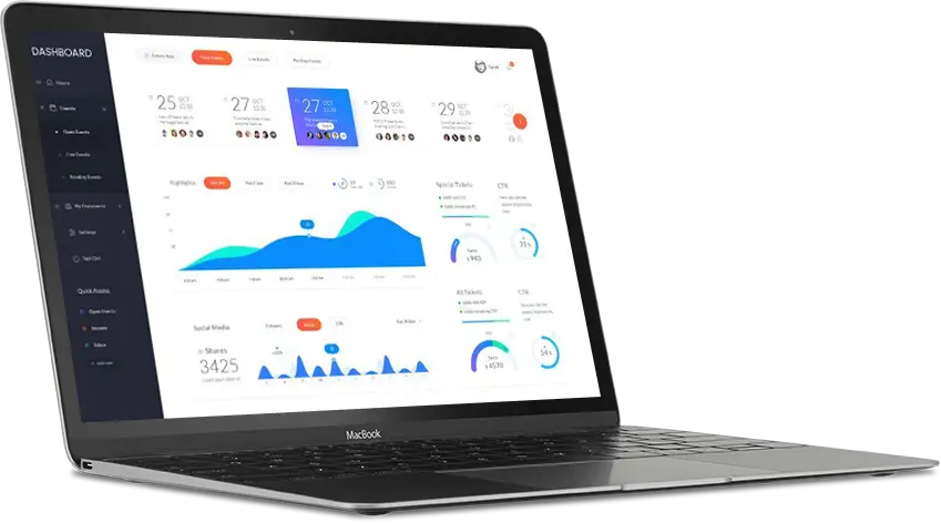 Laptop Displaying Data Analytics Dashboard