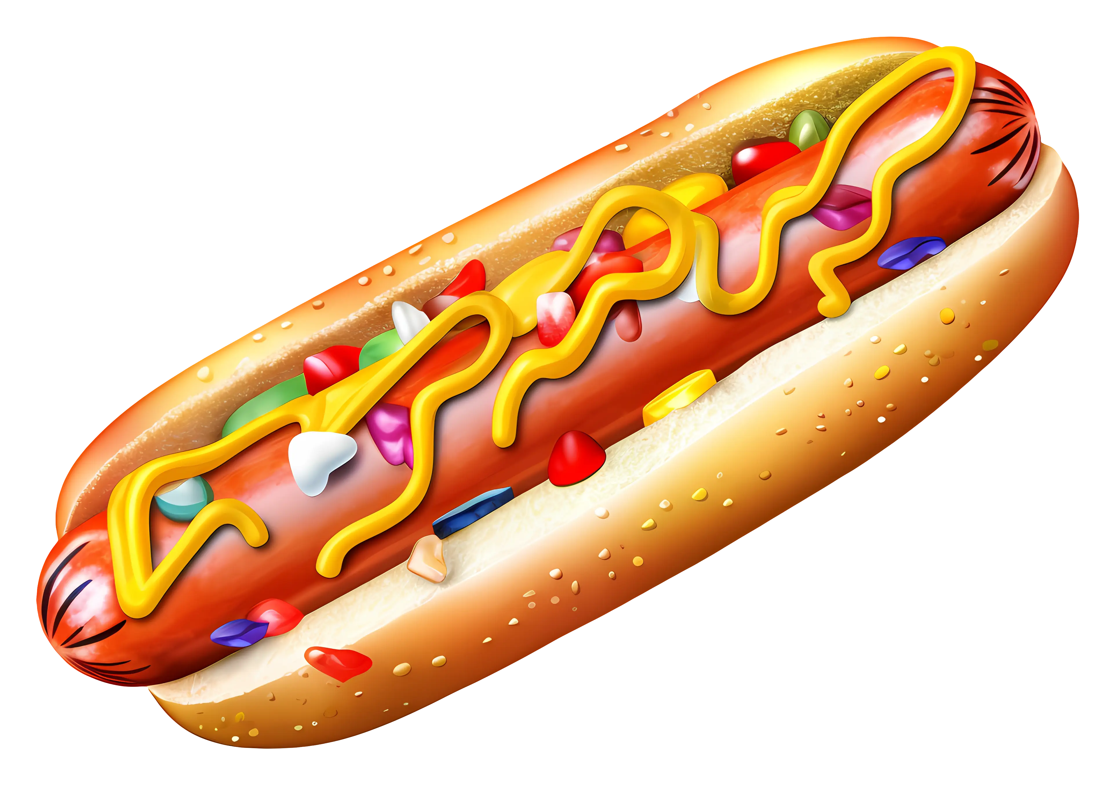 Colorful Hot Dog with Toppings