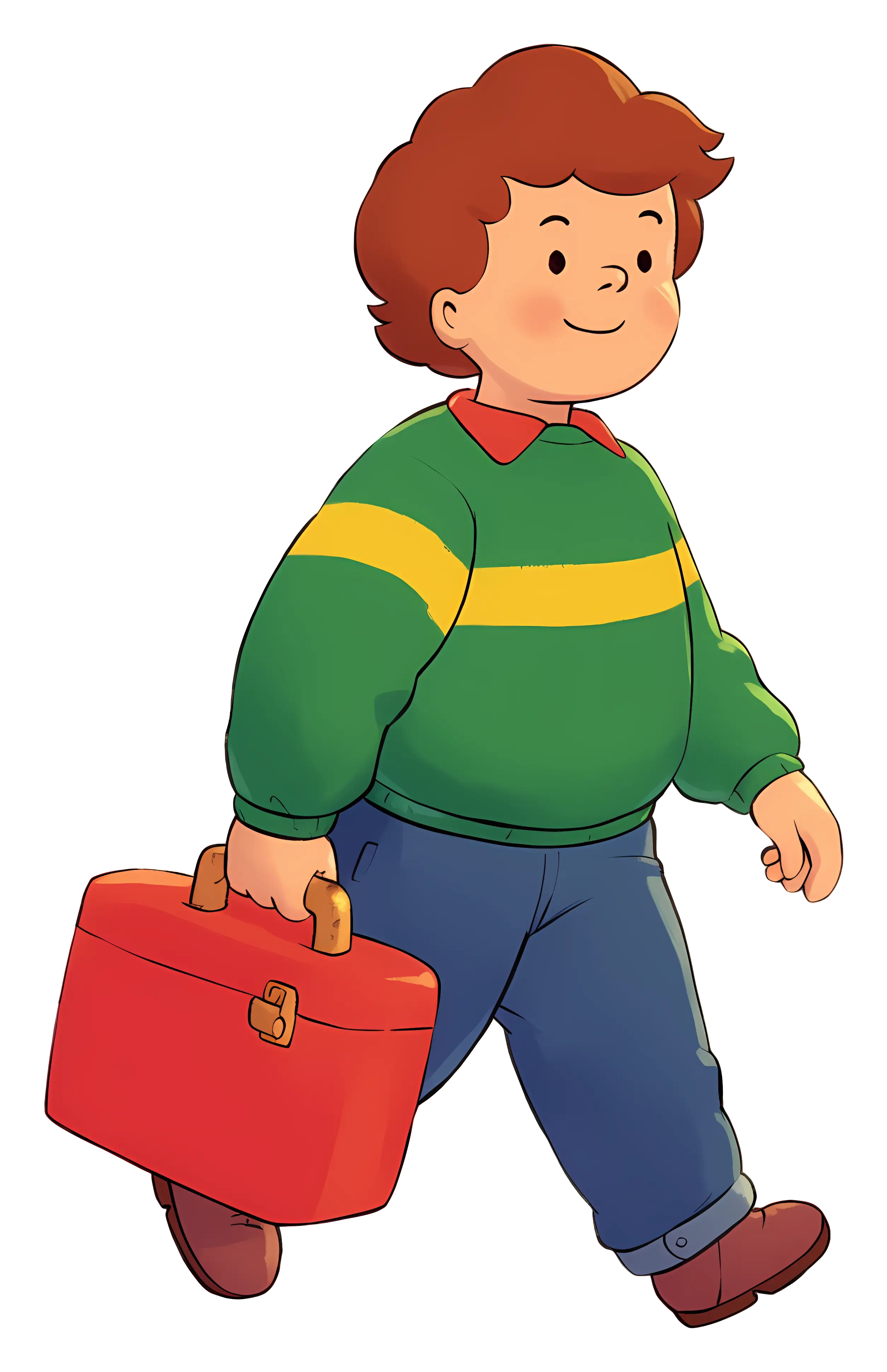 Cartoon Boy Carrying a Lunchbox