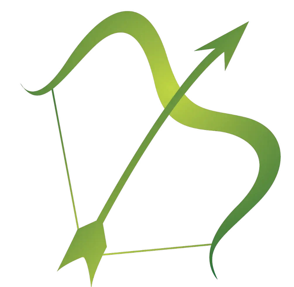Green Bow and Arrow Symbol