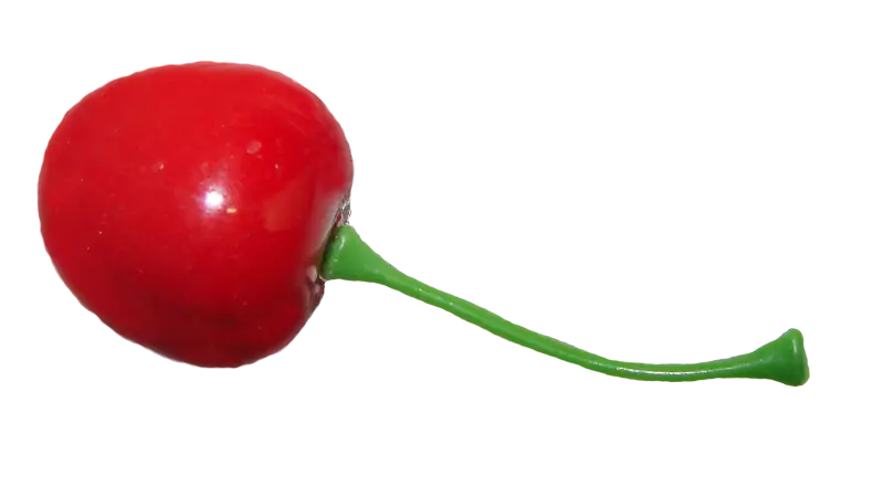 Red Cherry with Green Stem