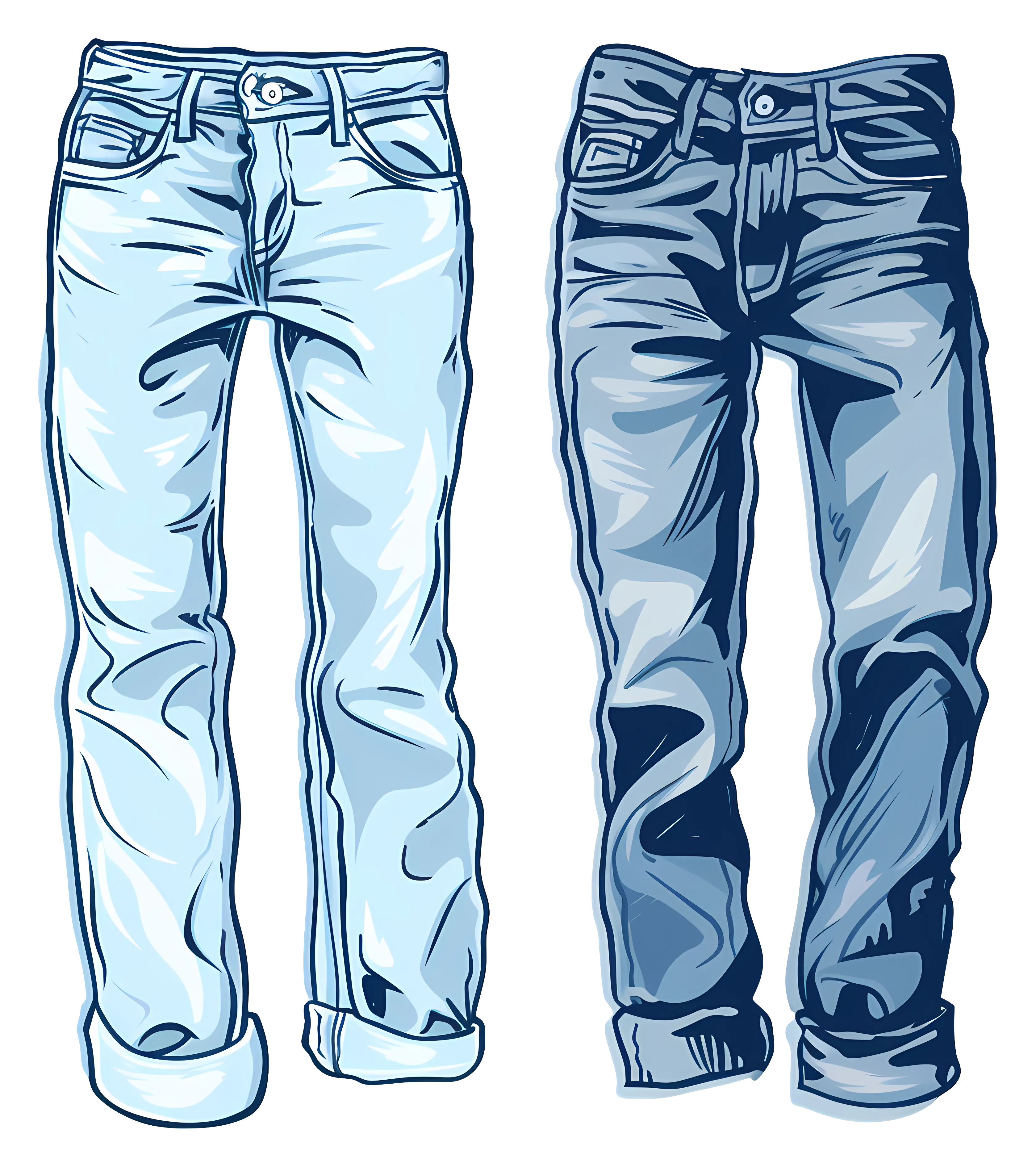 Two Denim Jeans Illustration
