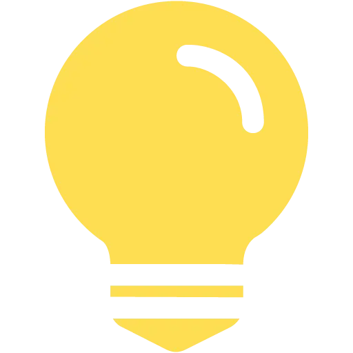 Yellow Light Bulb Icon Symbolizing Ideas