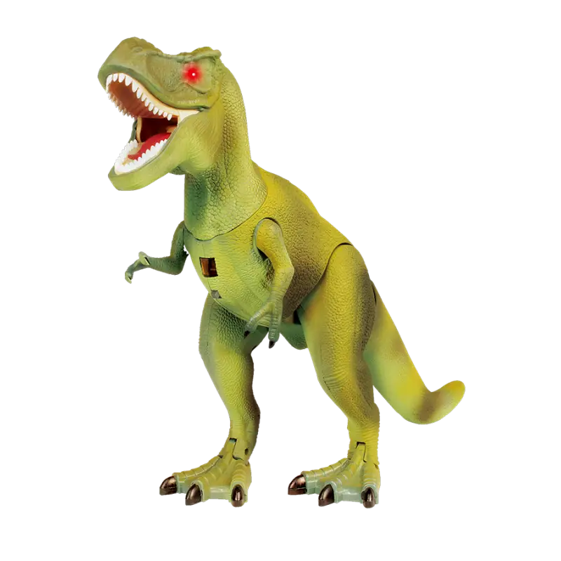 Green Dinosaur Toy with Red Eyes