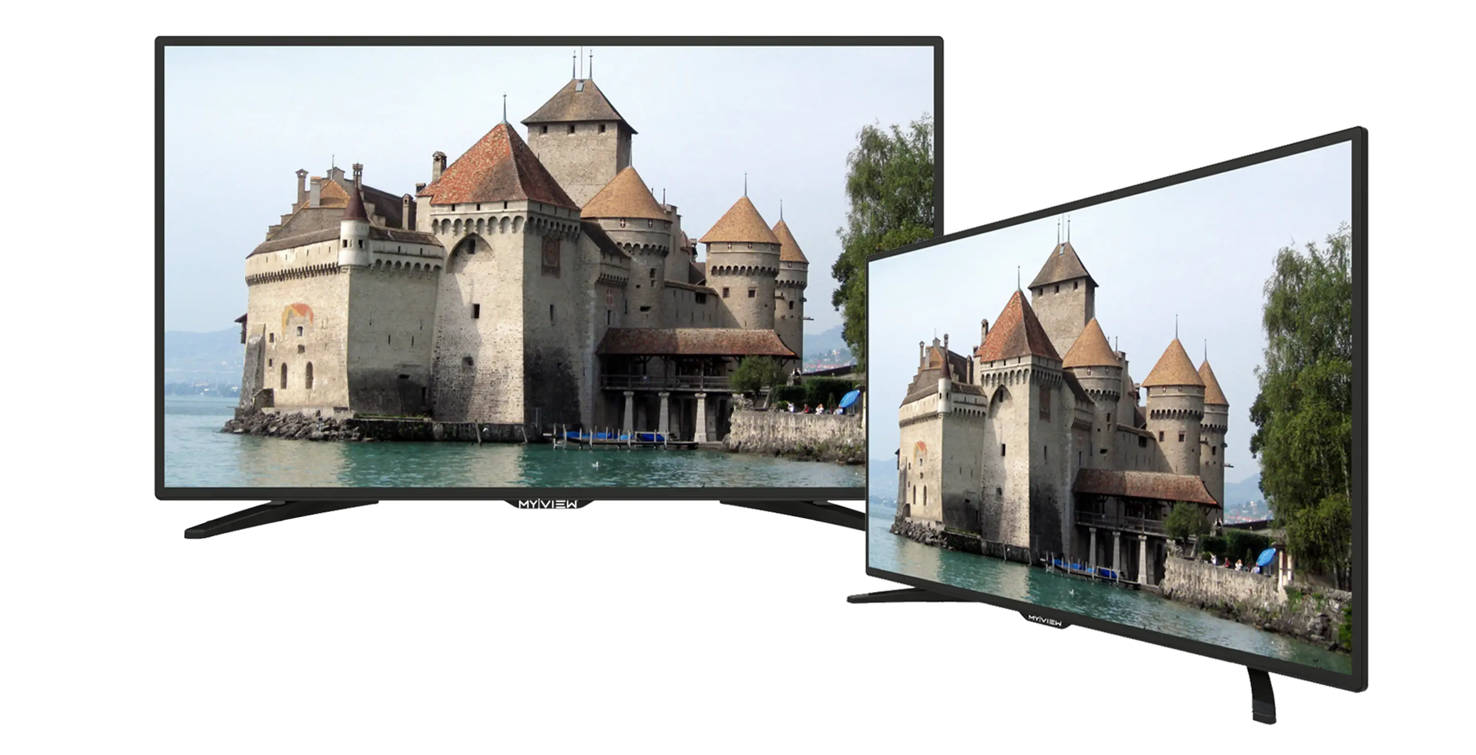Flat Screen TVs Displaying Iconic Scenery