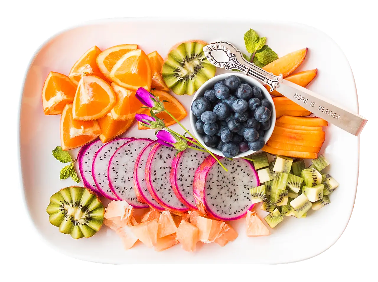 Colorful Fruit Platter with Fresh Fruits