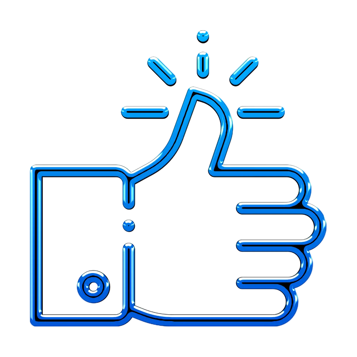 Blue Thumbs Up Icon Illustration