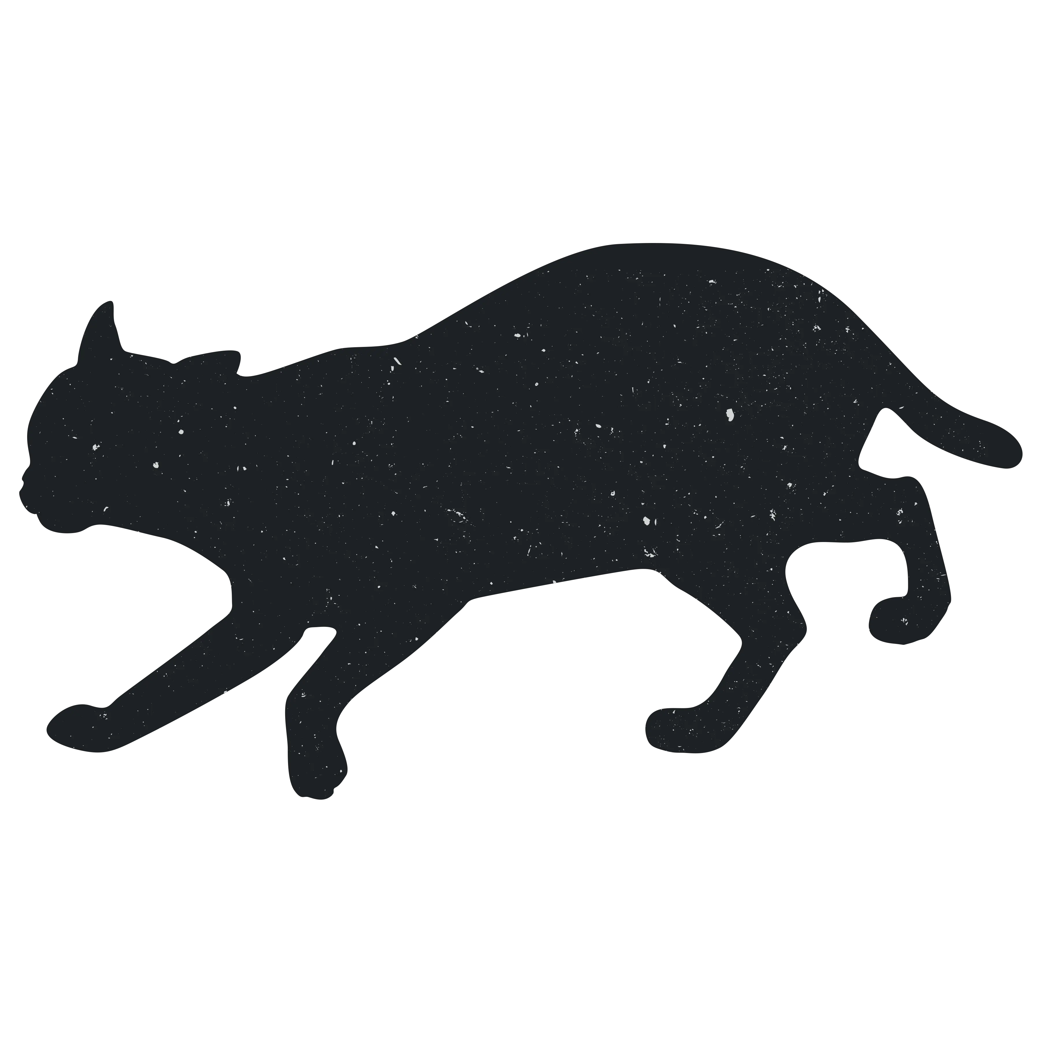 Cat Silhouette in Black