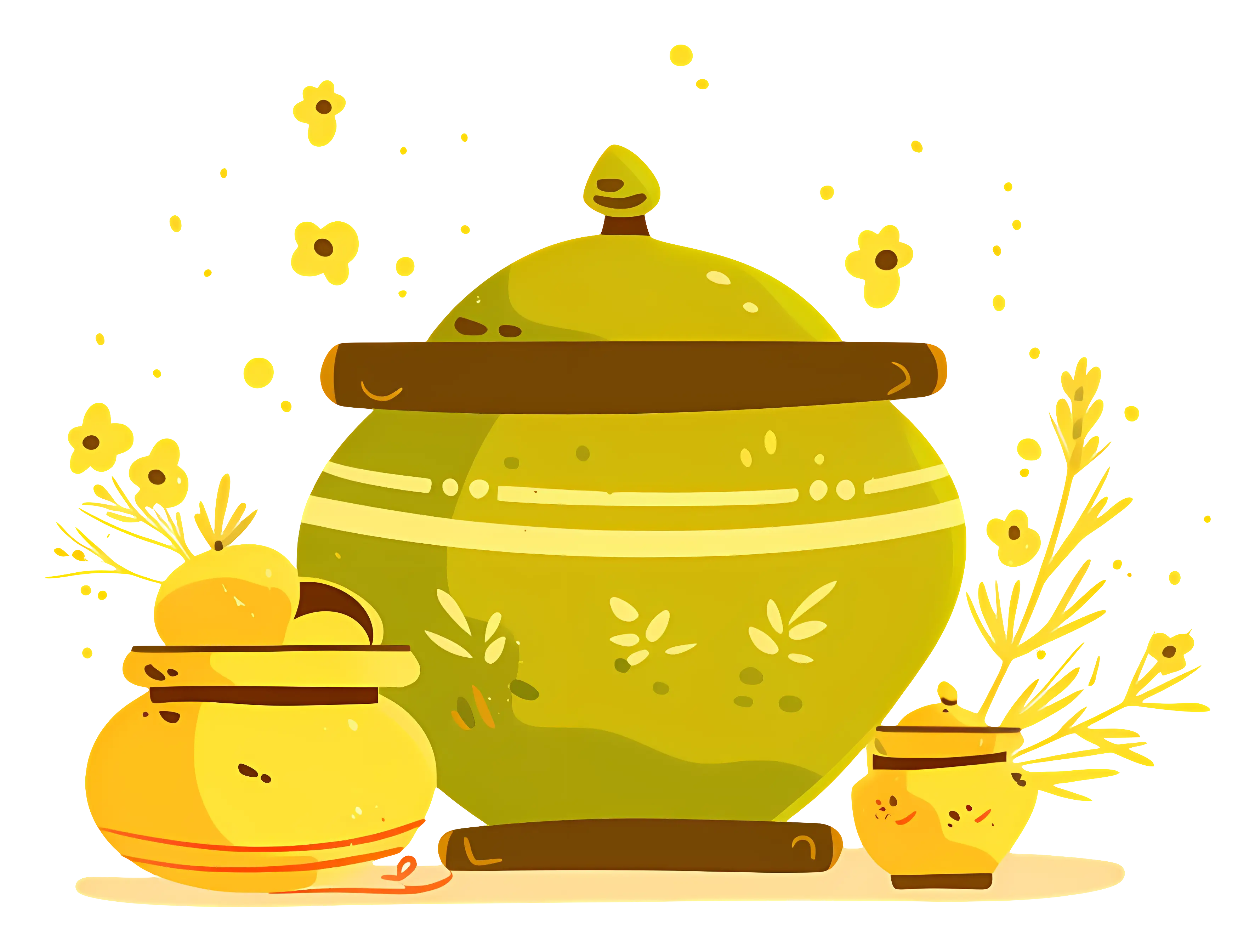 Yellow Pottery Set