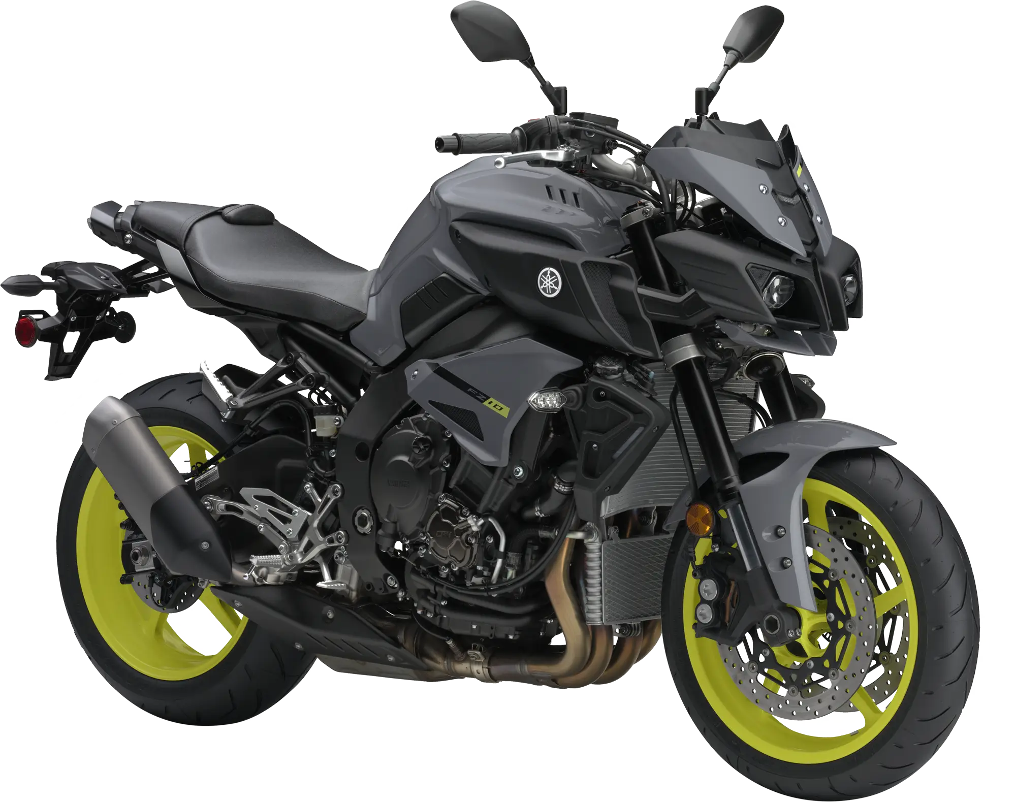 Gray and Neon Sport Motorcycle