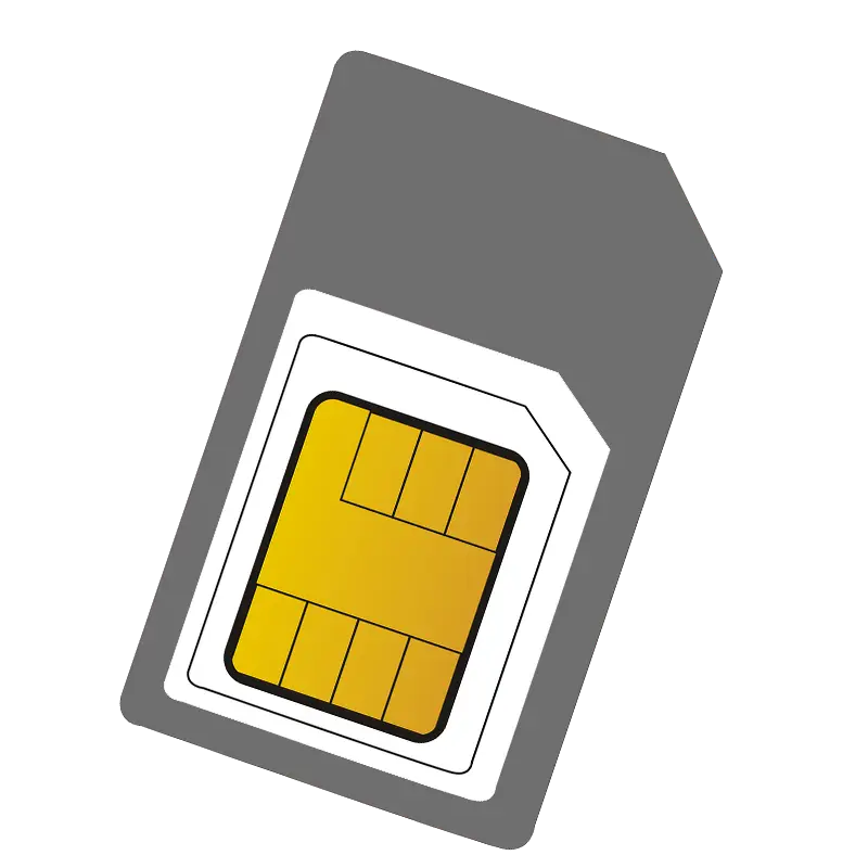 Gray and Yellow SIM Card Illustration for Mobile Devices