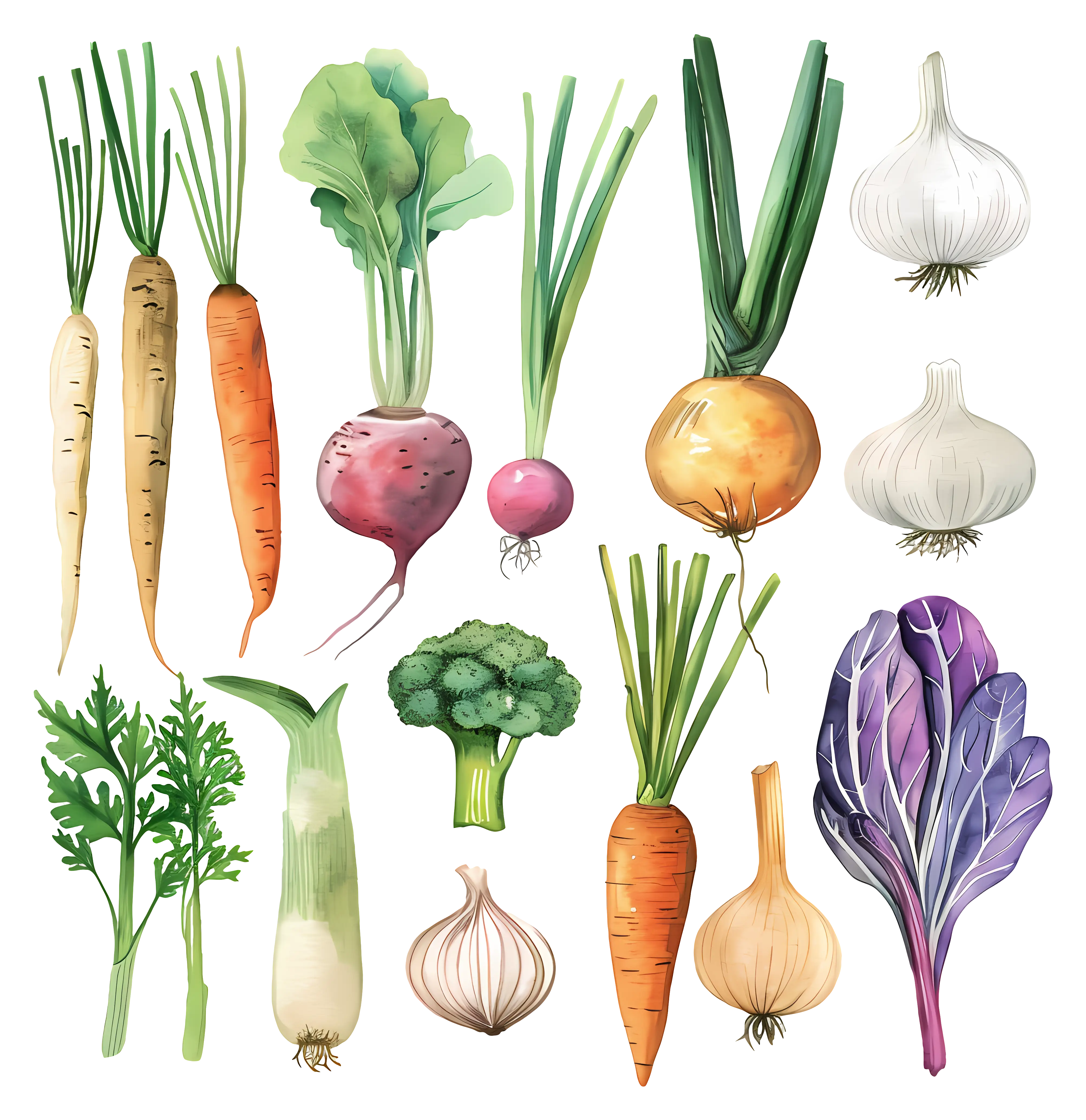 Variety of Fresh Vegetable Illustration