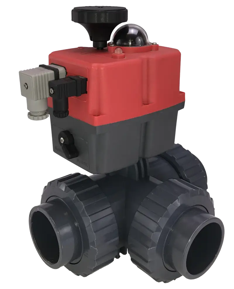 Electric Valve Actuator in Red and Gray