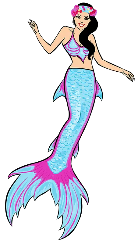 Bright Cartoon Mermaid Illustration