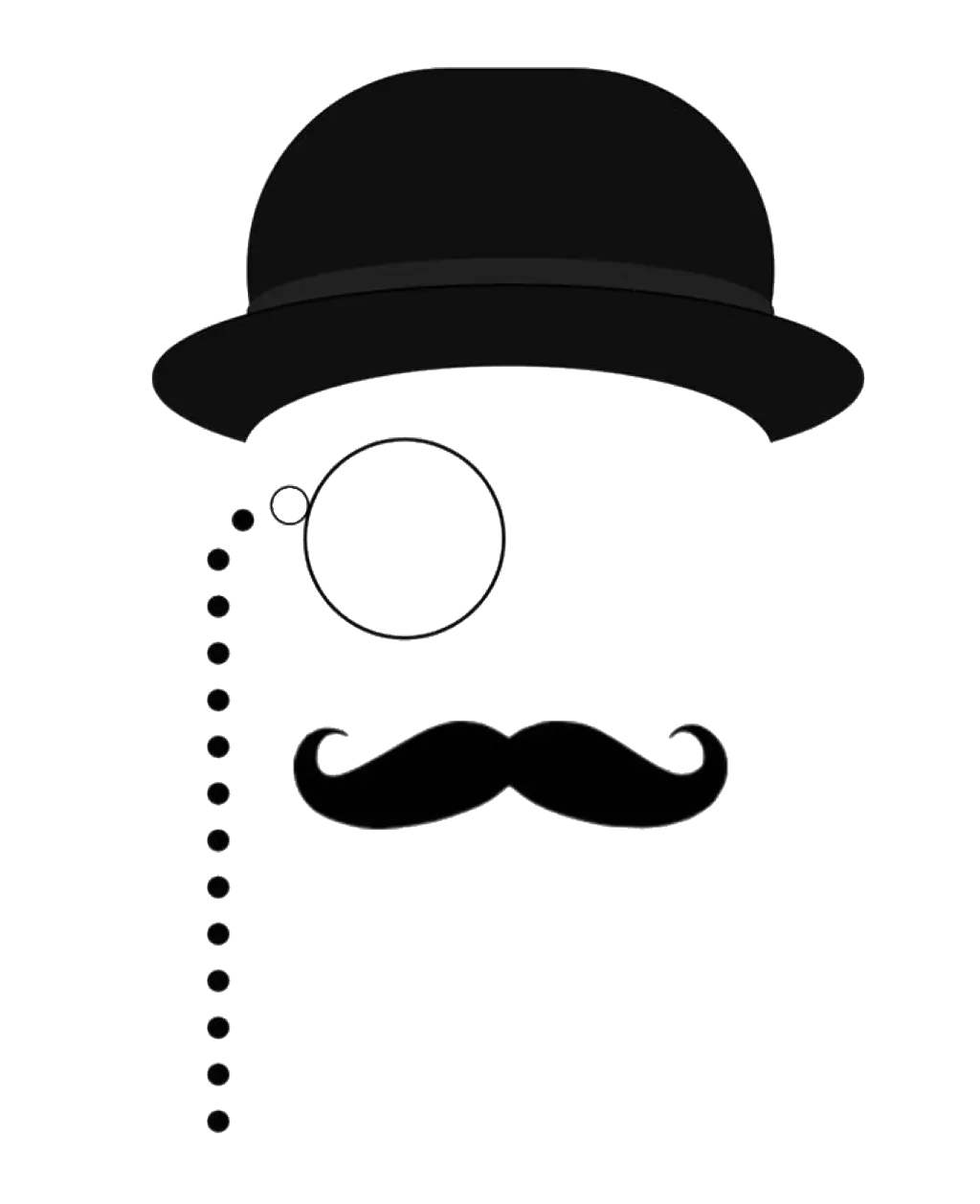 Gentleman with Monocle and Hat Illustration