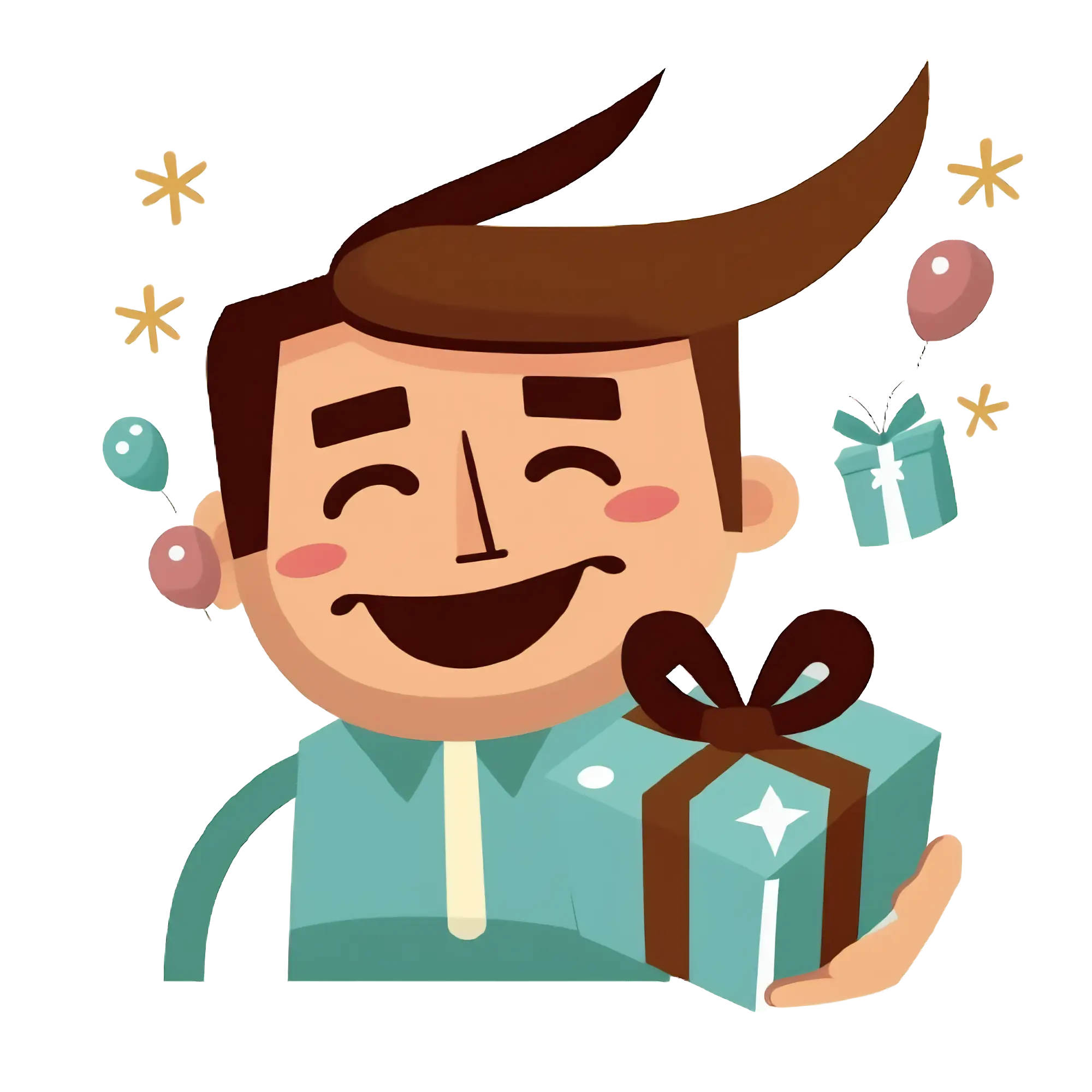 Happy Man Holding a Gift