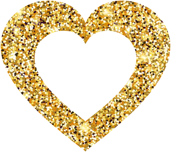 Gold Glitter Heart Decoration