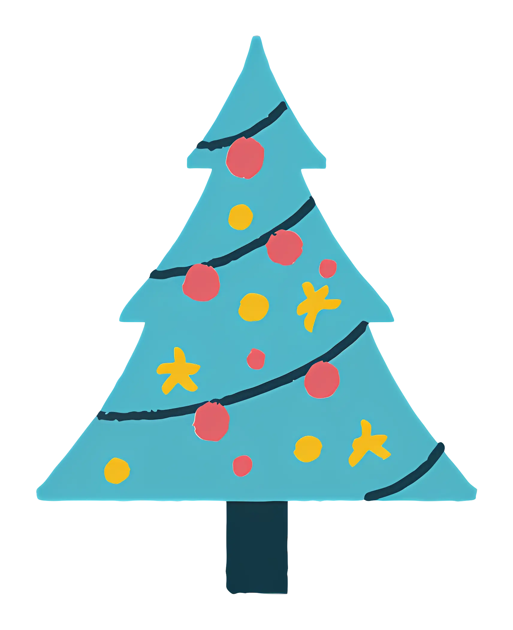 Blue Christmas Tree with Minimalist Design