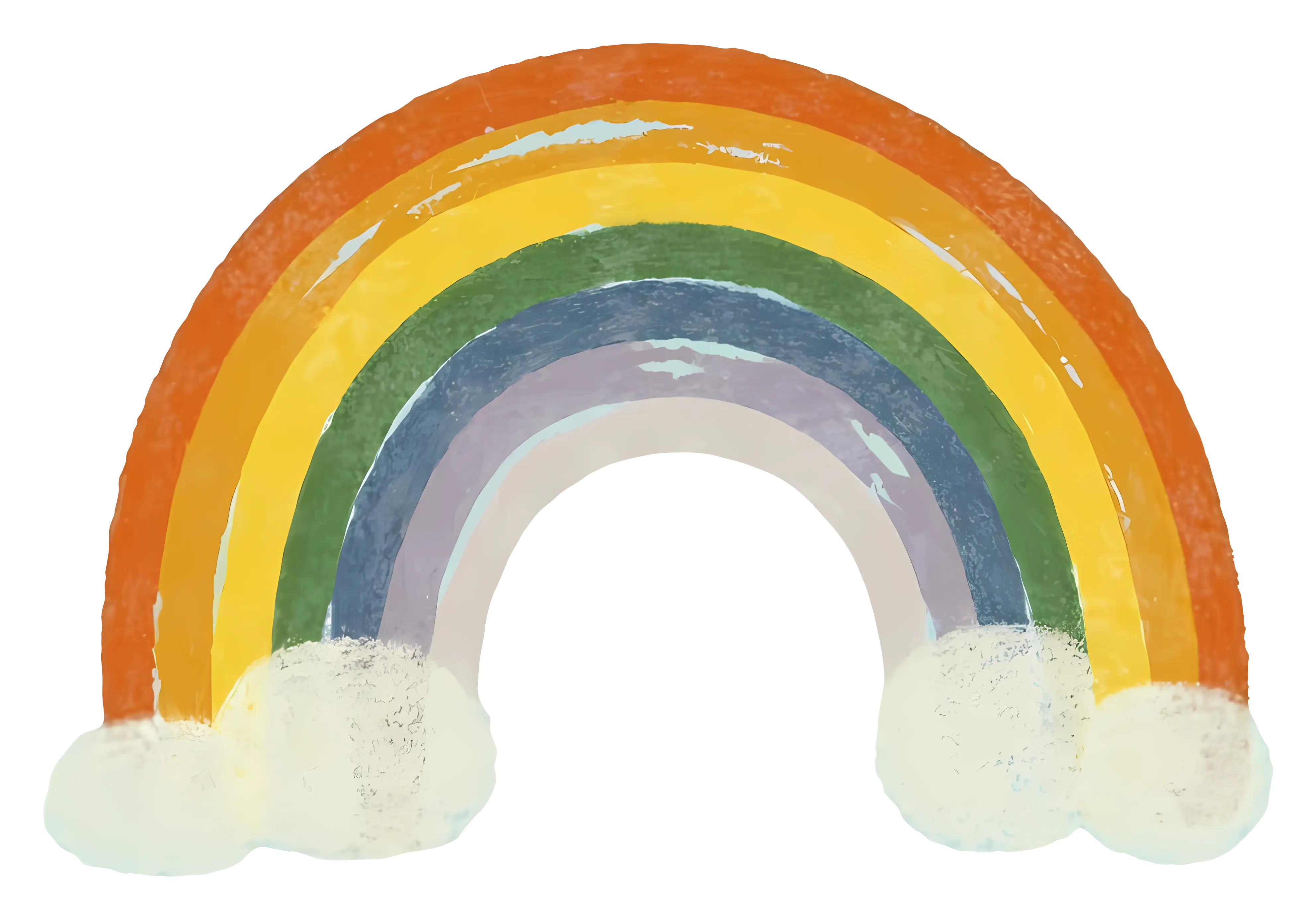 Rainbow Illustration with Clouds