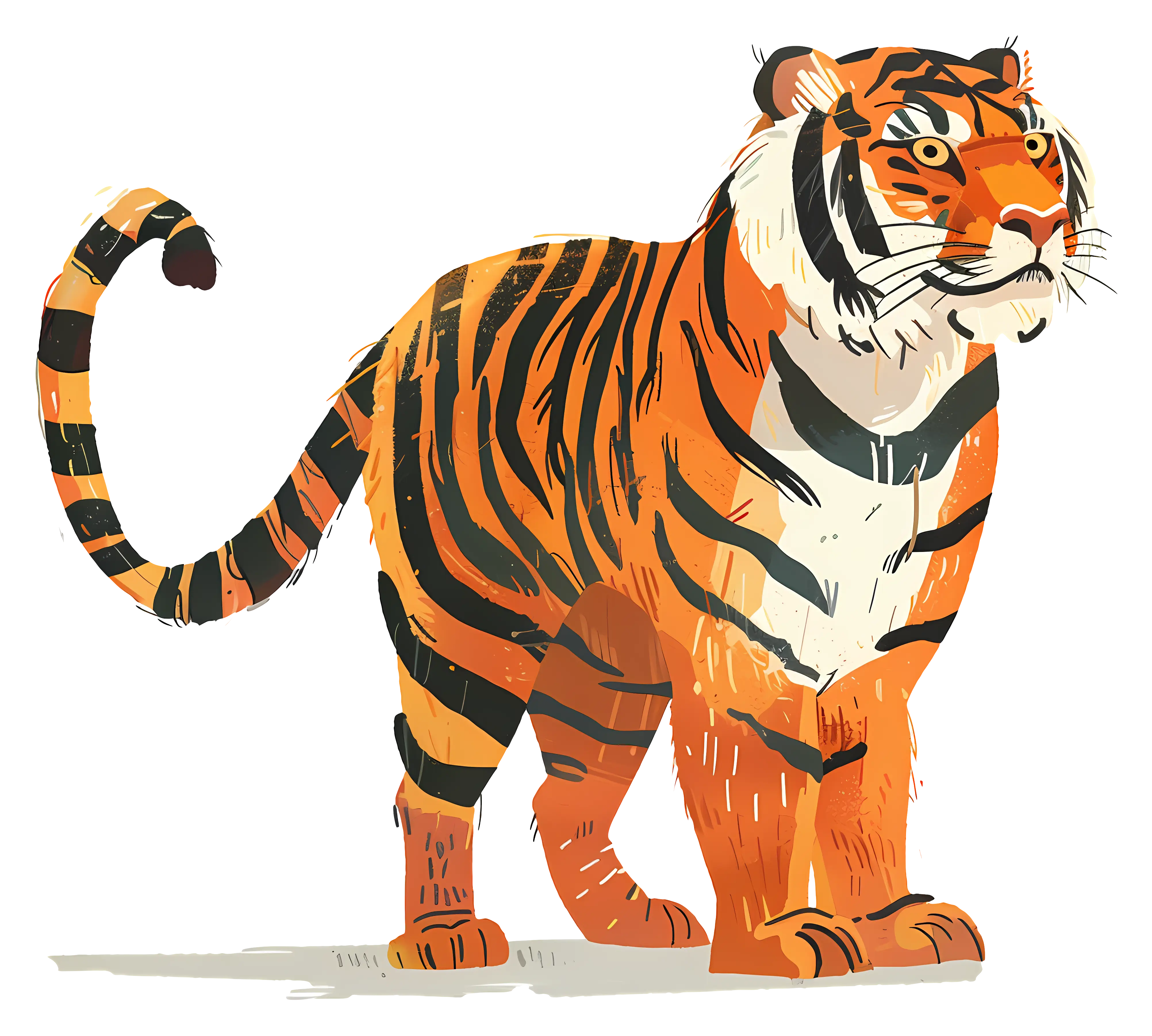 Tiger Cartoon Illustration in Wild Style