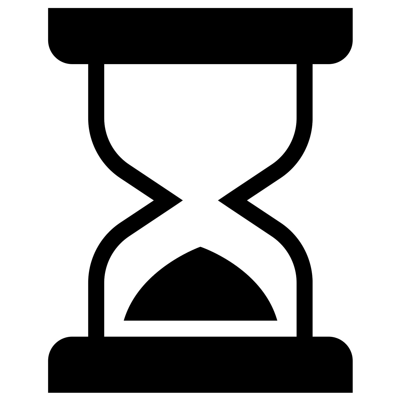 Black Hourglass Icon for Time Management