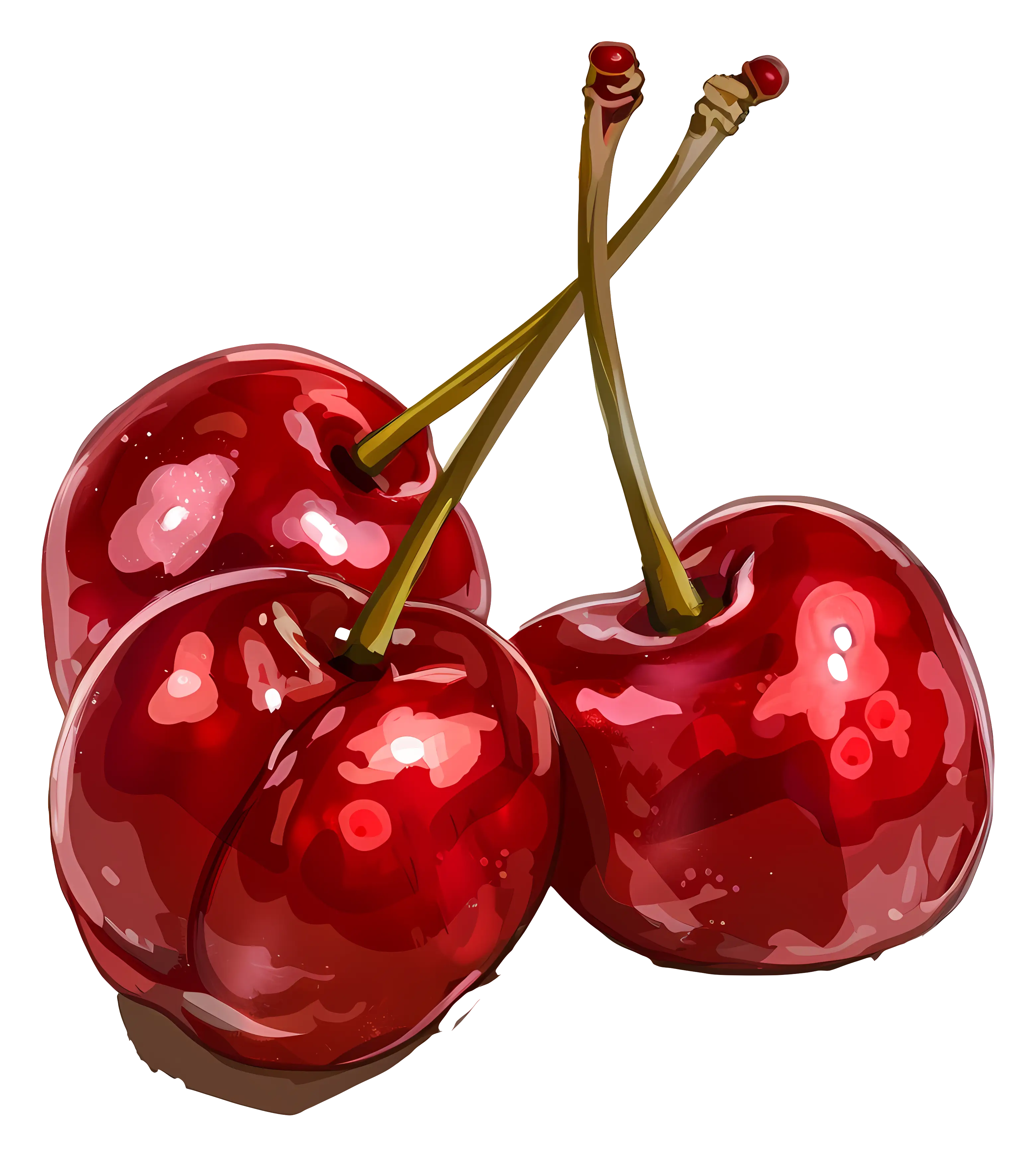 Shiny Red Cherries Illustration