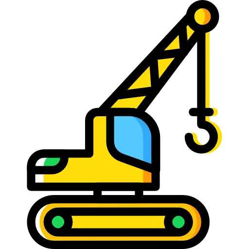 Yellow Construction Crane Illustration