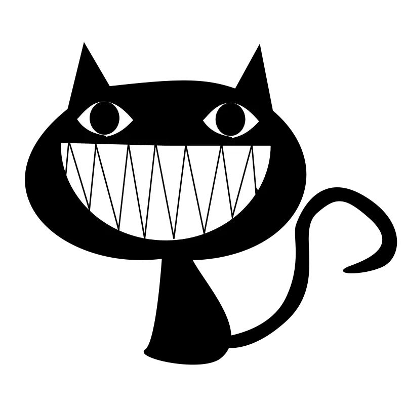 Grinning Black Cat Cartoon