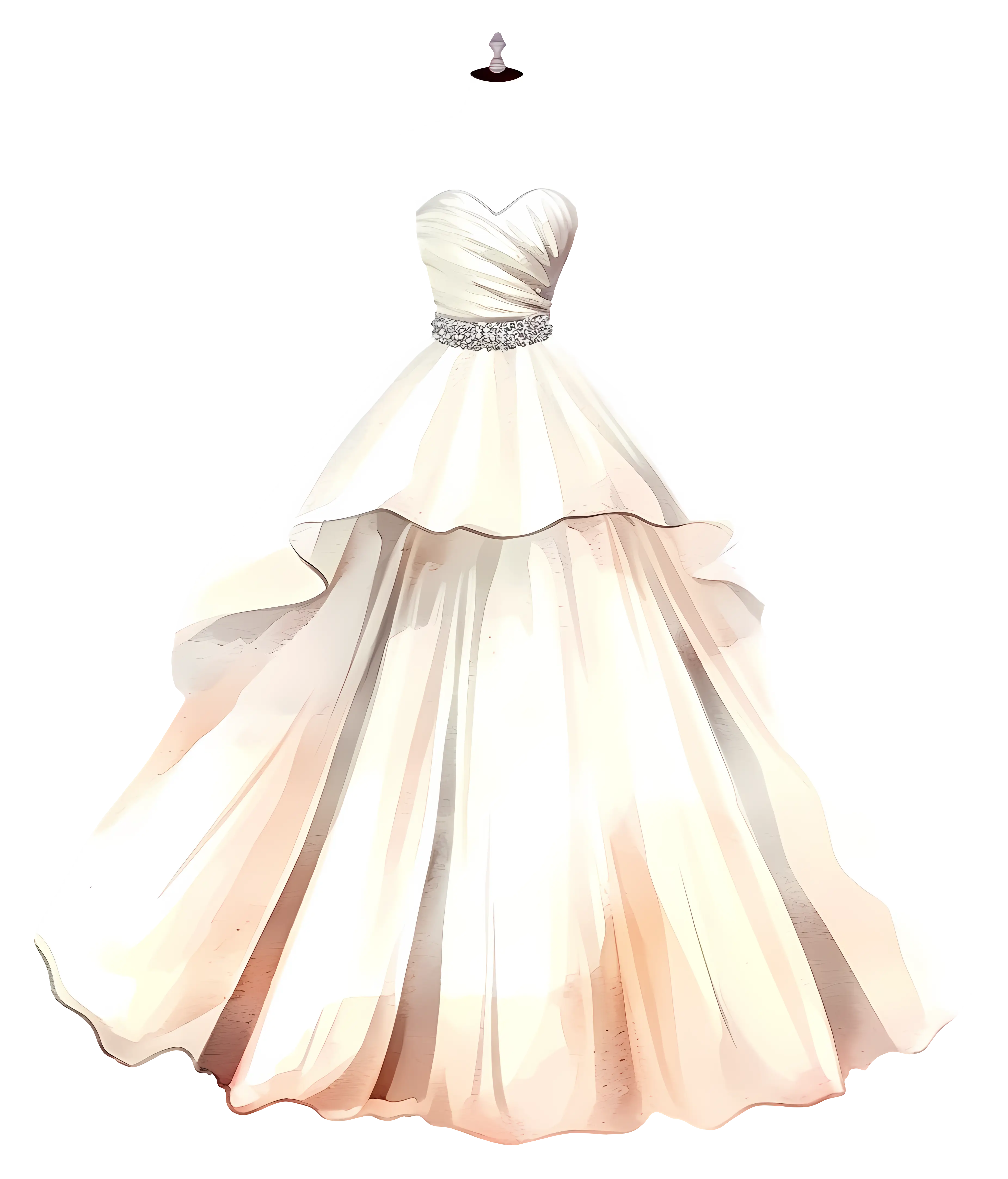 Elegant White Bridal Dress Design