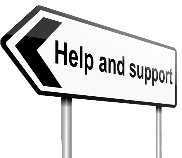 Help and Support Direction Sign