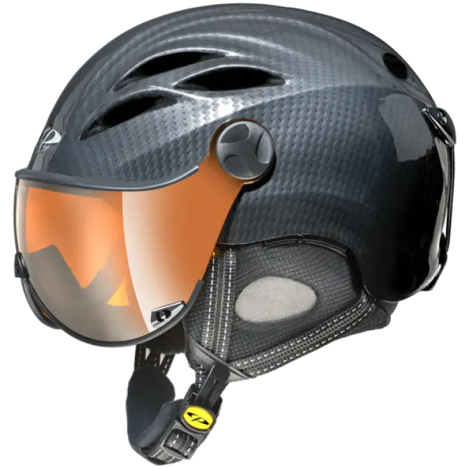 Black Helmet with Orange Visor for Safety