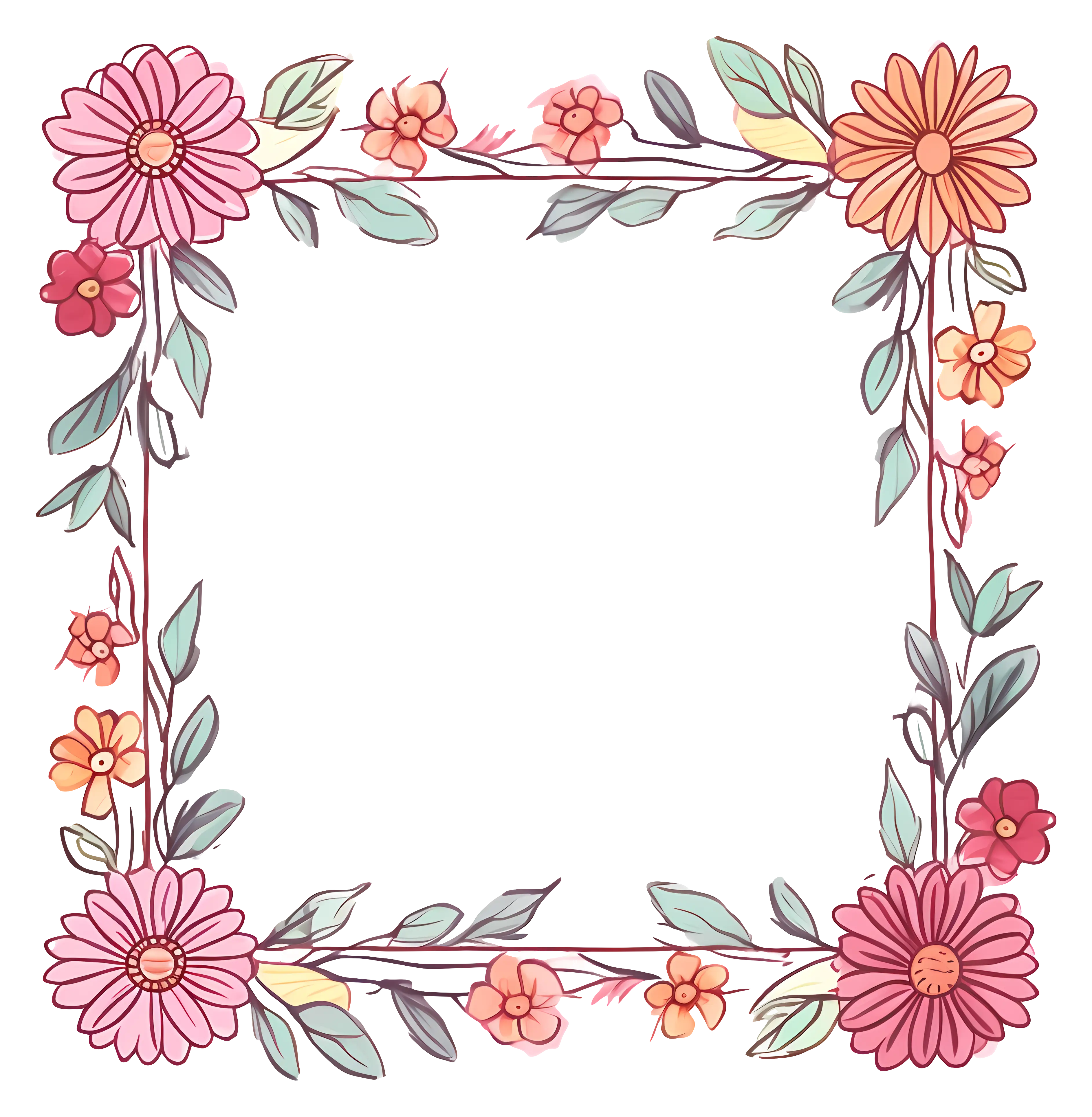 Floral Decorative Frame Design