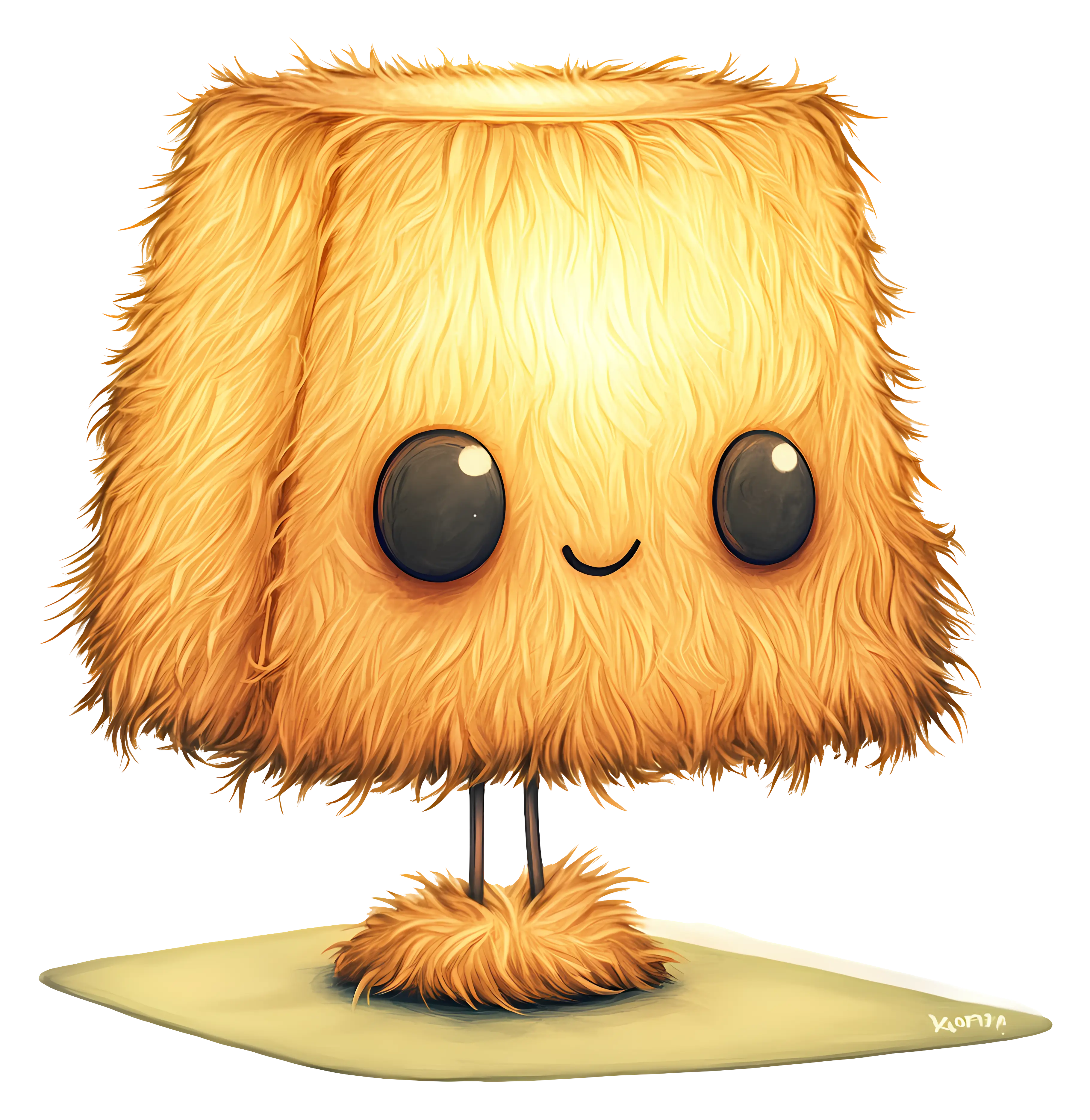 Cute Furry Lamp with Eyes