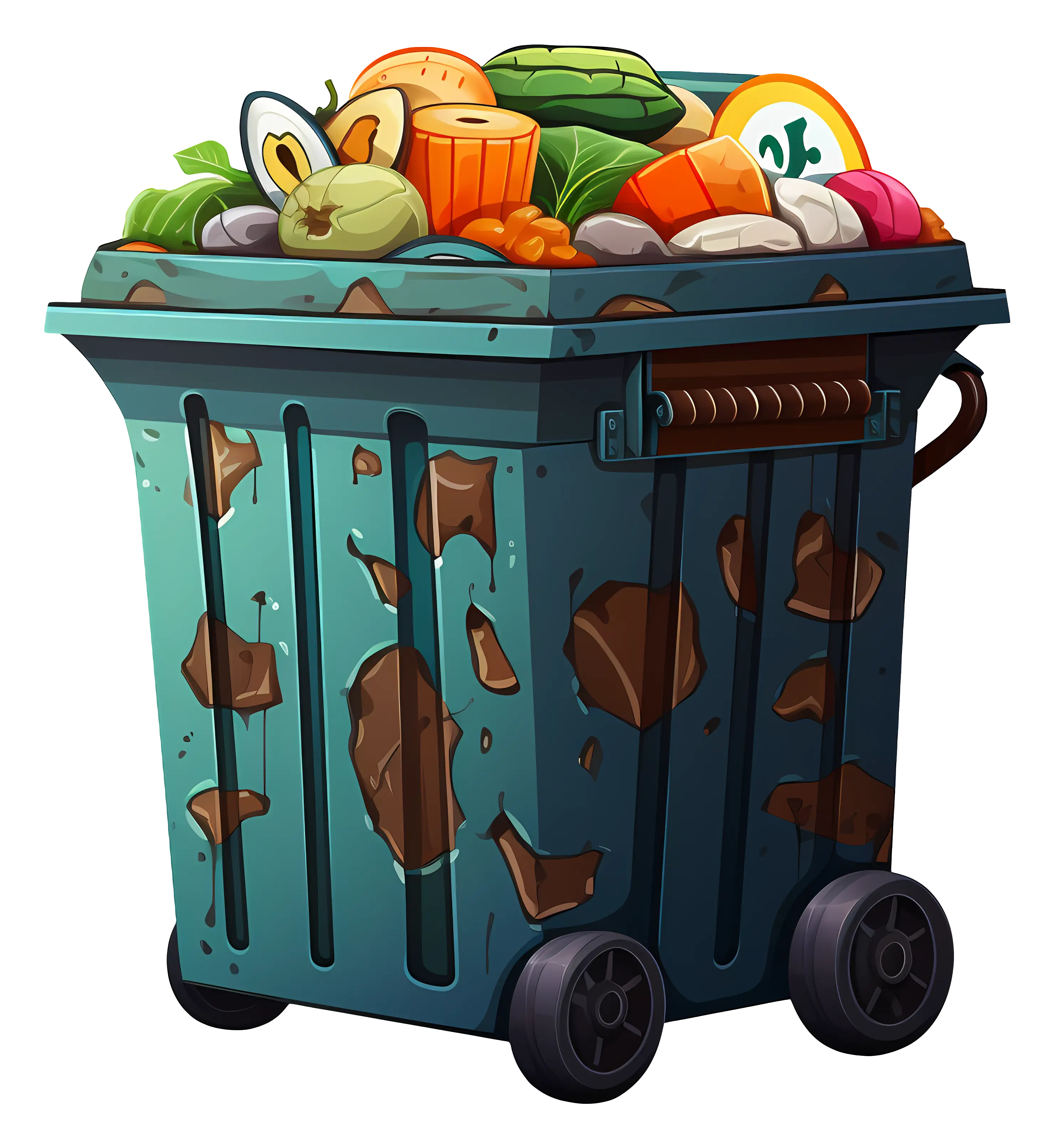 Overflowing Trash Bin with Garbage