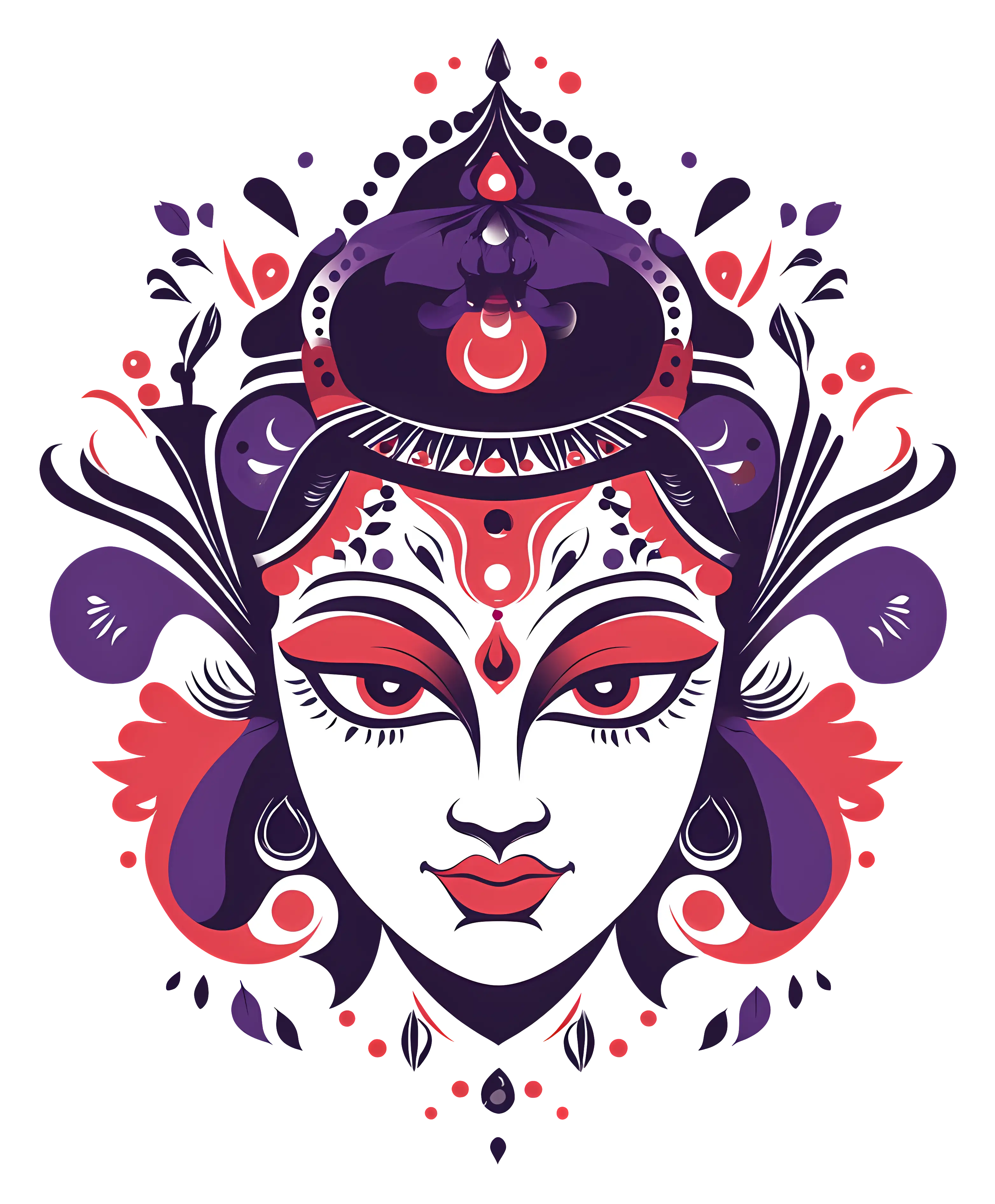 Goddess Illustration with Traditional Design