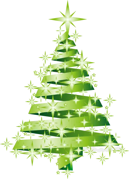 Green Sparkling Christmas Tree Illustration