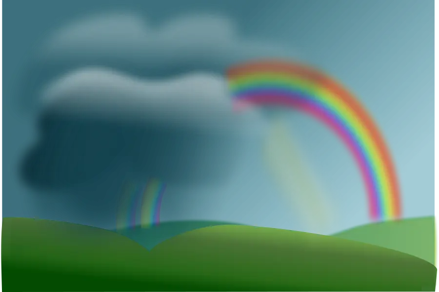 Rainbow and Clouds in a Stormy Sky