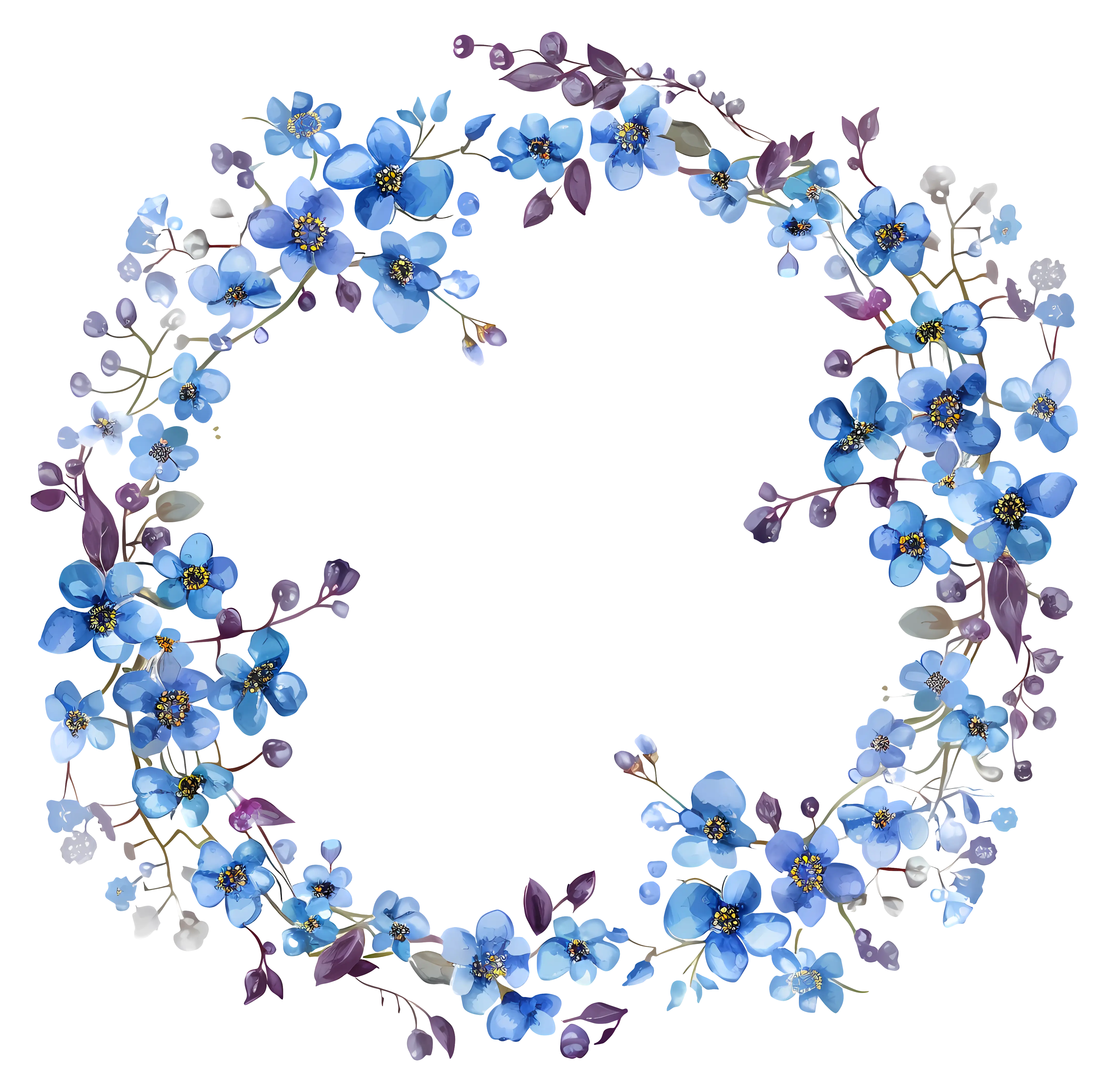 Beautiful Blue Floral Wreath Arrangement