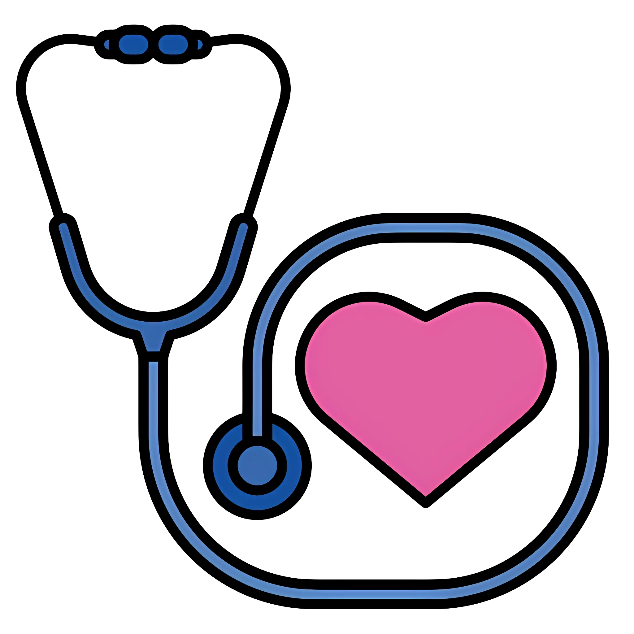 Stethoscope with Pink Heart Icon